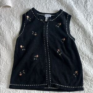Blair Black Floral Embroidered Vest